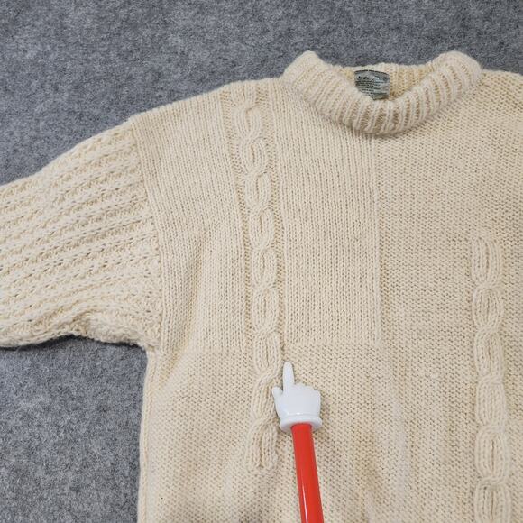 VTG John Molloy 100% Wool Mens XL? Cableknit Ireland Fisherman Crewneck Sweater - Picture 11 of 14